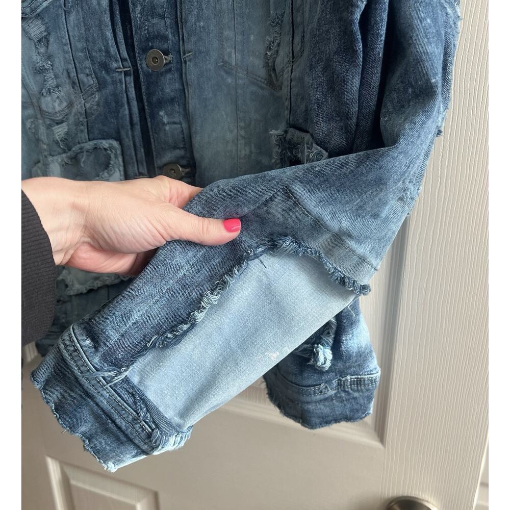 JORDAN CRAIG Men's Legacy Edition Deconstructed Distressed Denim Jacket Sz XL - Picture 5 of 16